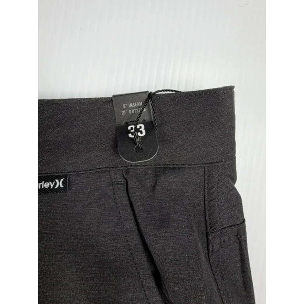 Hurley Shorts Mens 33 Phantom Static Walkshorts Black Grey Stretch Gorpcore